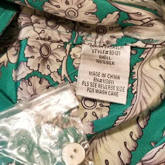 Yoana Baraschi silk dress, green white floral, 4 - Picture 14 of 14